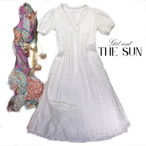 New Girl and the Sun White Cotton Maxi Dress Sz L